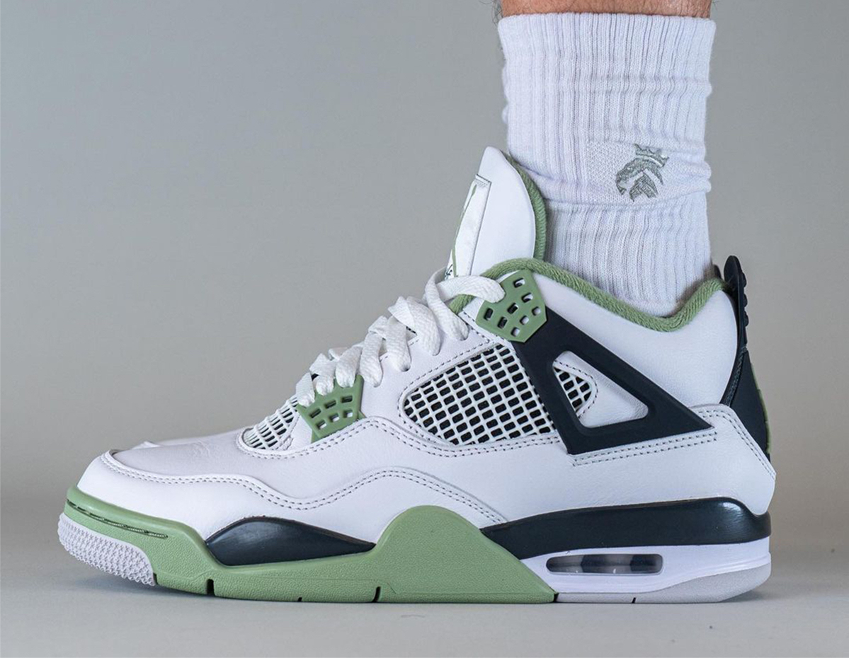 Air Jordan 4 Seafoam AQ9129-103 Release Date On-Feet