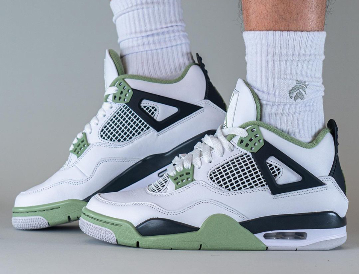 Air Jordan 4 Seafoam AQ9129-103 Release Date On-Feet