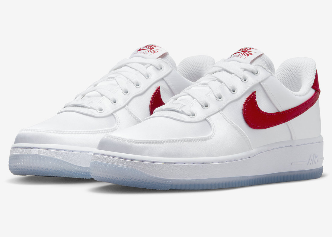 Nike Air Force 1 Low Satin White Red DX6541-100 Release Date