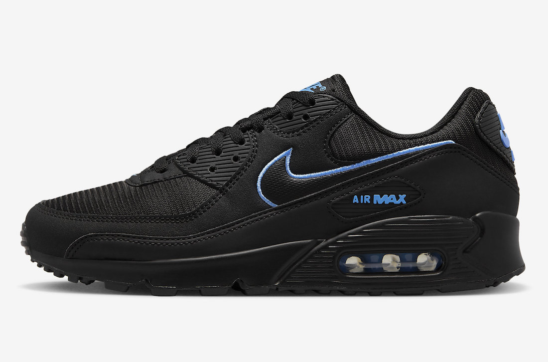 Nike Air Max 90 Black University Blue FJ4218-001 Release Date