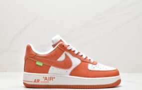 耐克 LV x Air Force 1 Low 联名白橙印花 空军一号 潮流 防滑耐磨 休闲鞋 MS0232