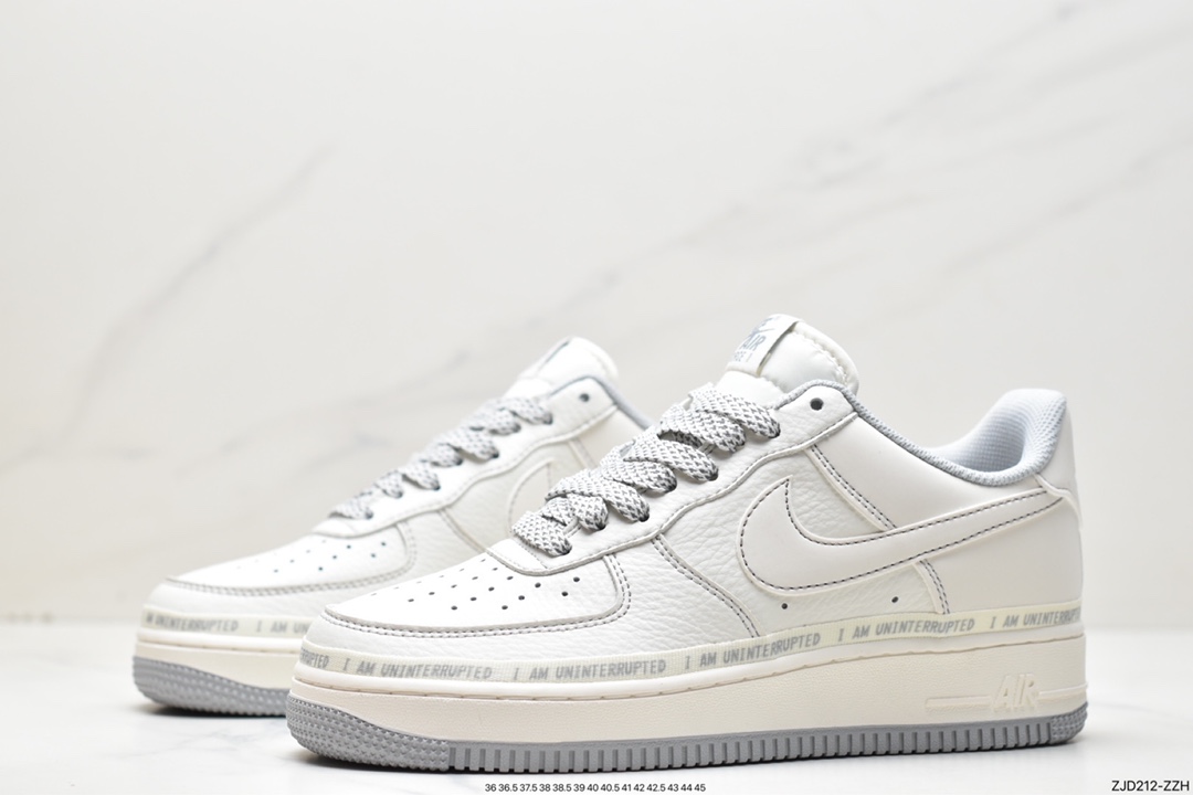 空军一号, 涂鸦, 板鞋, 休闲板鞋, Nike Air Force 1, Nike Air, NIKE, Air Force 1 - 耐克 uninterrupted×nike air forece 1 "more than" “米灰银签名涂鸦”满天星空军一号低帮休闲板鞋 dw8802-603