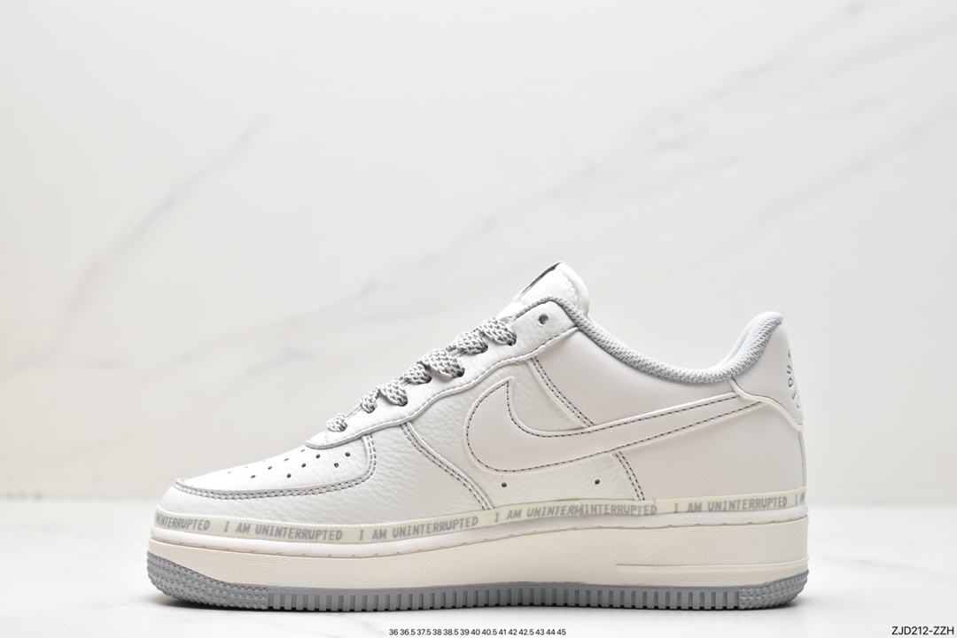 空军一号, 涂鸦, 板鞋, 休闲板鞋, Nike Air Force 1, Nike Air, NIKE, Air Force 1 - 耐克 uninterrupted×nike air forece 1 "more than" “米灰银签名涂鸦”满天星空军一号低帮休闲板鞋 dw8802-603