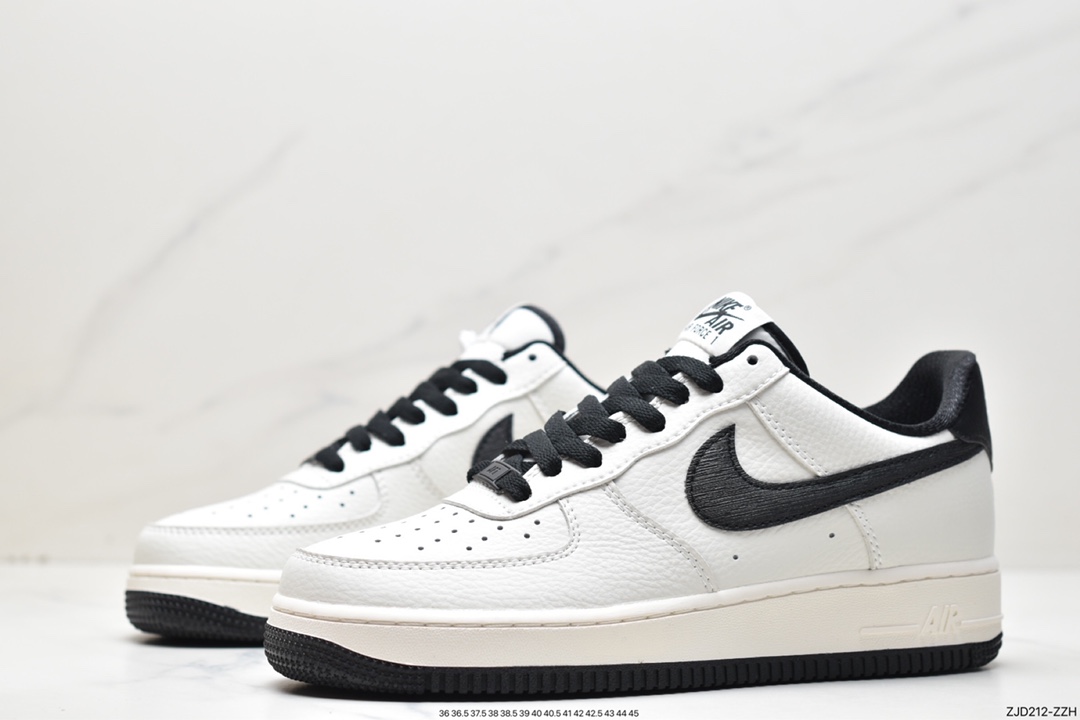 空军一号, 板鞋, Swoosh, Nike Air Force 1 Low, Nike Air Force 1, Nike Air, NIKE, Air Force 1 Low, Air Force 1 - 耐克Nike Air Force 1 Low '07 “米黑”配色 低帮空军一号休闲板鞋 MK9636-125