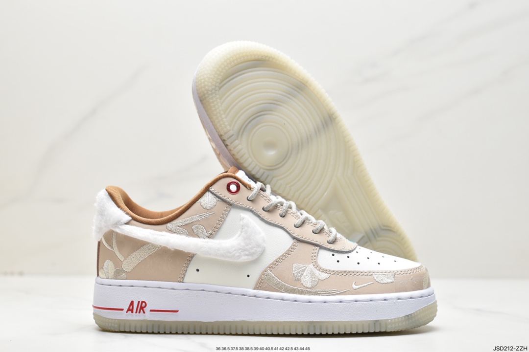 板鞋, 低帮板鞋, NY, Nike Air Force 1 Low, Nike Air Force 1, Nike Air, NIKE, FORCE 1, Air Force 1 Low, Air Force 1 - 耐克 Nike Air Force 1Low"CNY”兔年 米色 经典潮流耐磨透气 低帮板鞋 FD4341-101