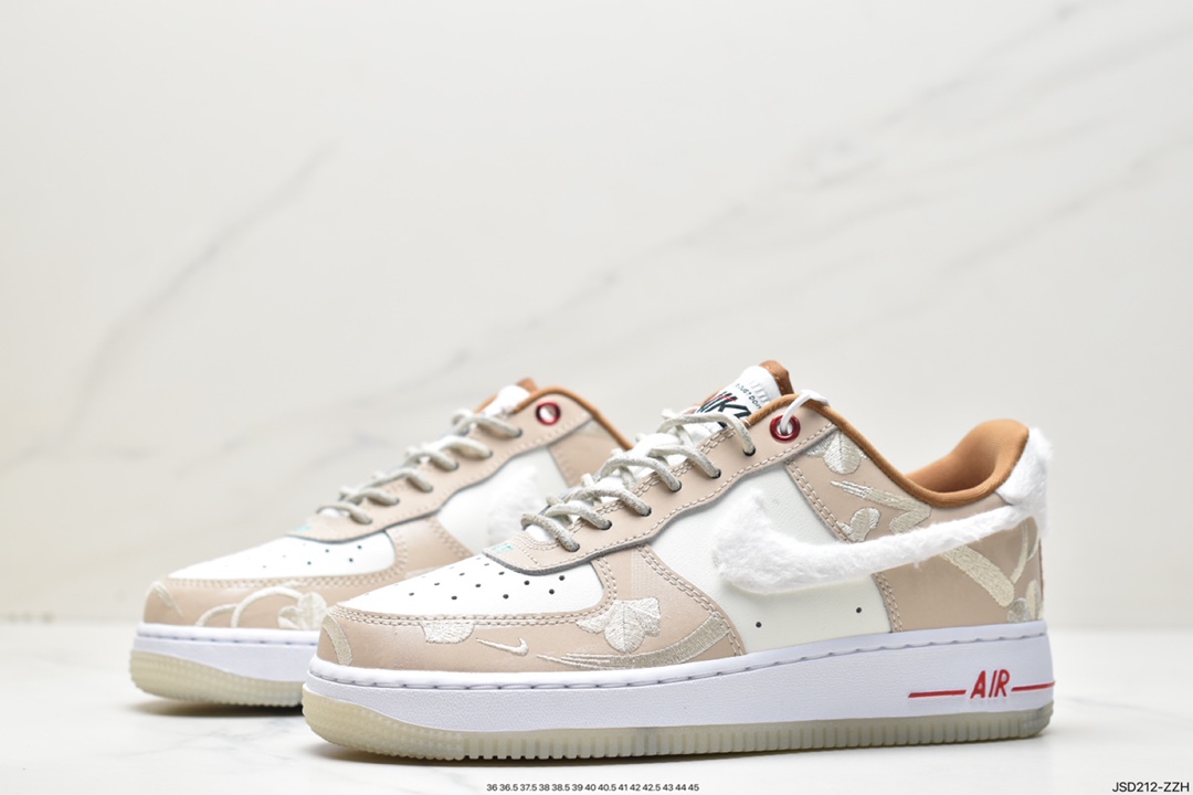 板鞋, 低帮板鞋, NY, Nike Air Force 1 Low, Nike Air Force 1, Nike Air, NIKE, FORCE 1, Air Force 1 Low, Air Force 1 - 耐克 Nike Air Force 1Low"CNY”兔年 米色 经典潮流耐磨透气 低帮板鞋 FD4341-101