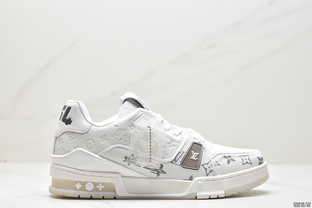 运动鞋, 路易威登, 板鞋, Louis Vuitton - LV路易威登Louis Vuitton Trainer Sneaker Low休闲运动文化百搭篮球板鞋 1AANFY