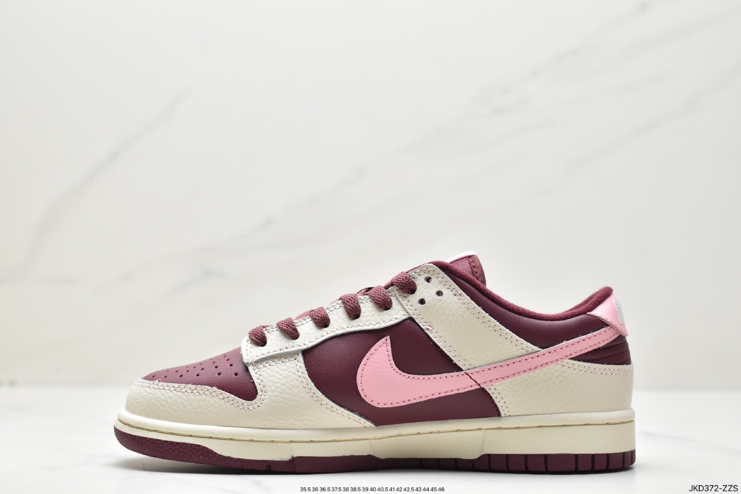 耐克, 板鞋, 扣篮系列, 情人节, Zoom, SB Dunk Low, Nike SB Dunk Low, Nike SB Dunk, Nike SB, NIKE, Dunk Low, Dunk - 耐克Nike SB Dunk Low “Night Maroon andMedium Soft Pink” 扣篮系列 防滑耐磨 复古低帮休闲运动板鞋 DR9705 100