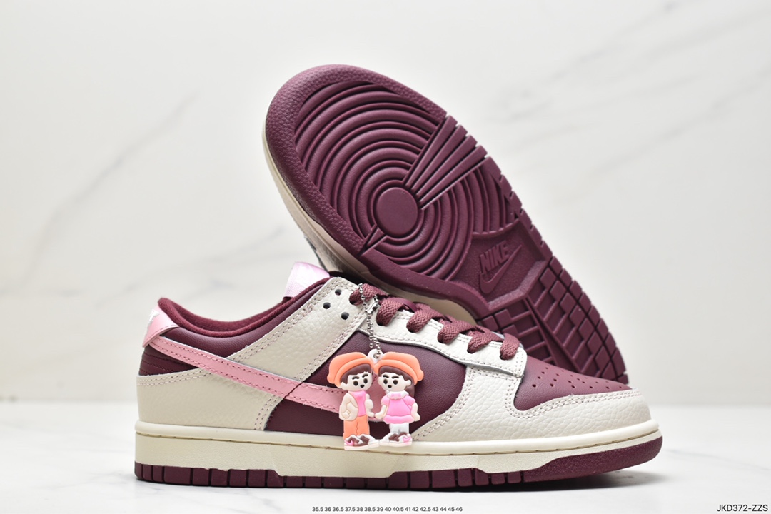 耐克, 板鞋, 扣篮系列, 情人节, Zoom, SB Dunk Low, Nike SB Dunk Low, Nike SB Dunk, Nike SB, NIKE, Dunk Low, Dunk - 耐克Nike SB Dunk Low “Night Maroon andMedium Soft Pink” 扣篮系列 防滑耐磨 复古低帮休闲运动板鞋 DR9705 100