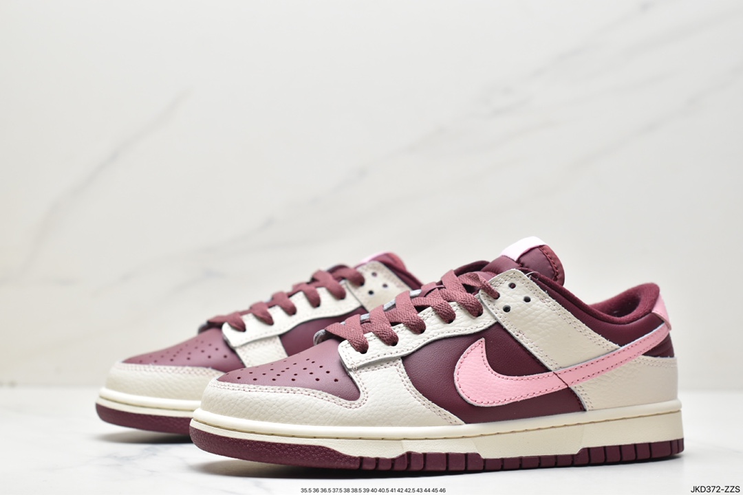 耐克, 板鞋, 扣篮系列, 情人节, Zoom, SB Dunk Low, Nike SB Dunk Low, Nike SB Dunk, Nike SB, NIKE, Dunk Low, Dunk - 耐克Nike SB Dunk Low “Night Maroon andMedium Soft Pink” 扣篮系列 防滑耐磨 复古低帮休闲运动板鞋 DR9705 100