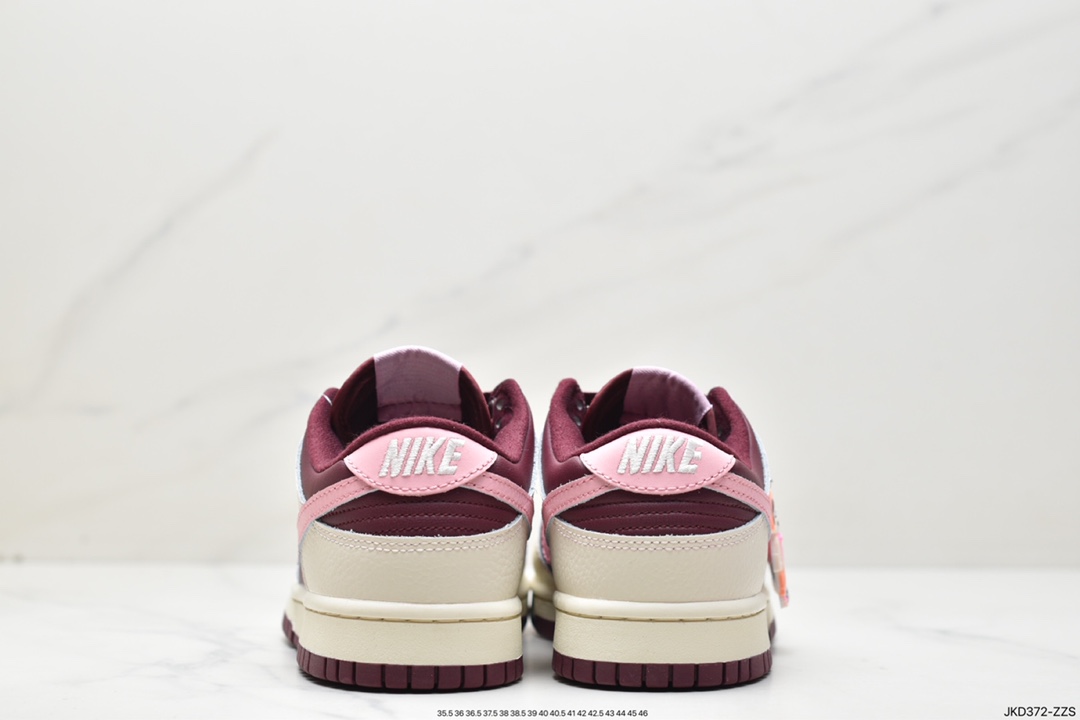 耐克, 板鞋, 扣篮系列, 情人节, Zoom, SB Dunk Low, Nike SB Dunk Low, Nike SB Dunk, Nike SB, NIKE, Dunk Low, Dunk - 耐克Nike SB Dunk Low “Night Maroon andMedium Soft Pink” 扣篮系列 防滑耐磨 复古低帮休闲运动板鞋 DR9705 100