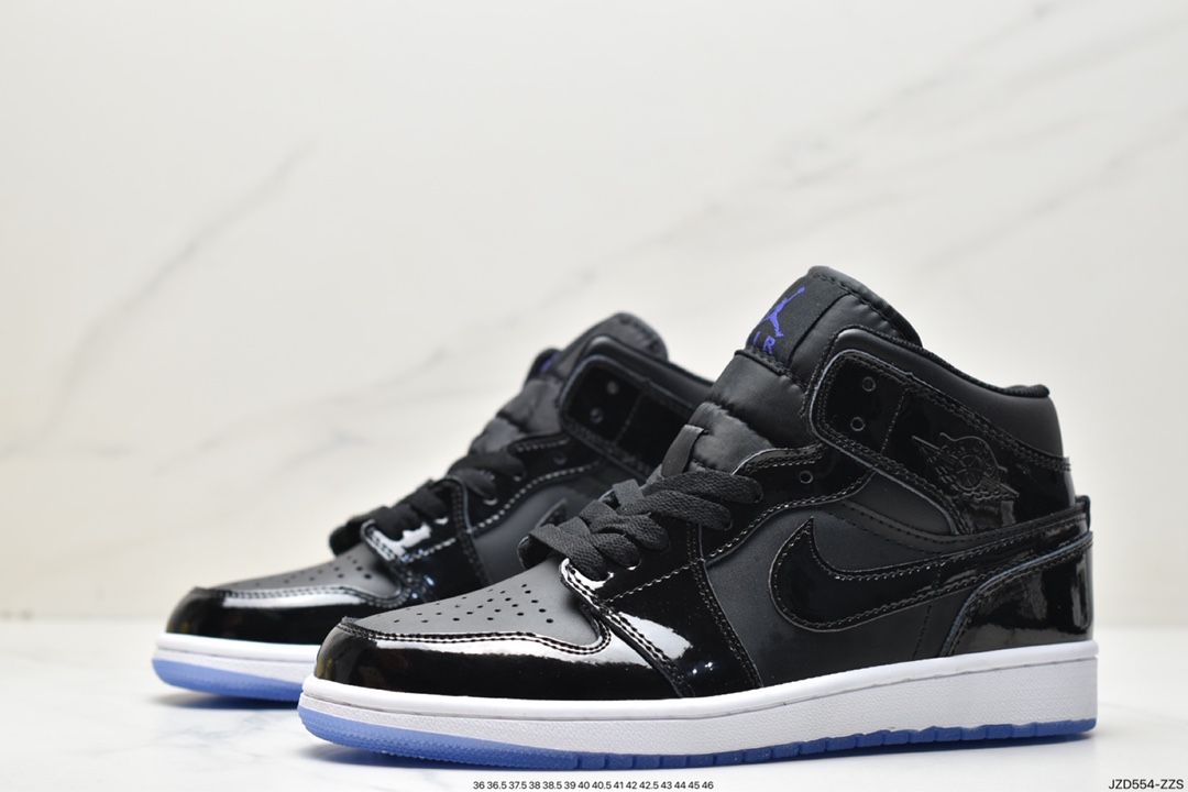 篮球鞋, Jordan, Concord, Air Jordan 1 Mid, Air Jordan 1, Air Jordan - 乔丹 Jordan Air Jordan 1 Mid"Space Jam" 黑色 AJ 大灌篮 潮流 防滑耐磨中 复古篮球鞋 DV1308-004