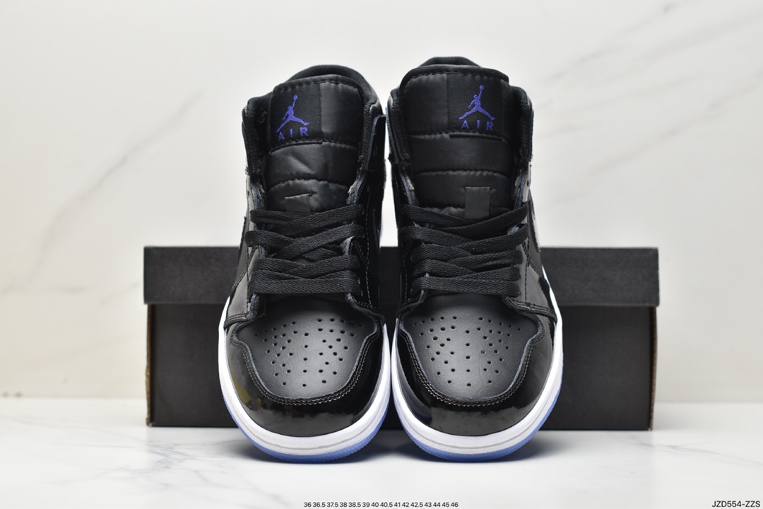 篮球鞋, Jordan, Concord, Air Jordan 1 Mid, Air Jordan 1, Air Jordan - 乔丹 Jordan Air Jordan 1 Mid"Space Jam" 黑色 AJ 大灌篮 潮流 防滑耐磨中 复古篮球鞋 DV1308-004