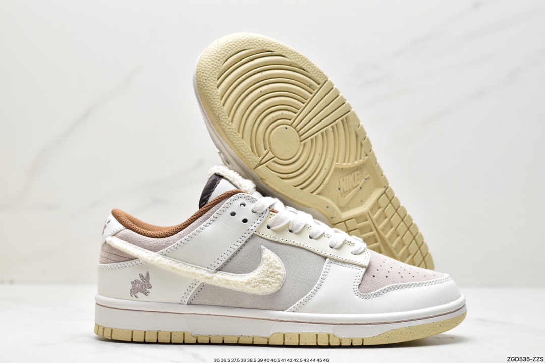 耐克, 板鞋, 扣篮系列, Swoosh, SB Dunk Low, Nike SB Dunk Low, Nike SB Dunk, Nike SB, NIKE, EVA, Dunk Low, Dunk - 耐克Nike SB Dunk Low"Year of the Rabbit" 扣篮系列 低帮休闲运动滑板板鞋“浅棕米白穗兔”FD4203-211