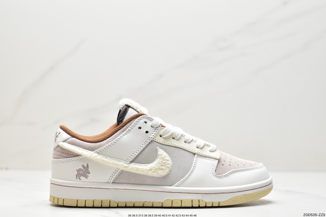 耐克Nike SB Dunk Low”Year of the Rabbit” 扣篮系列 低帮休闲运动滑板板鞋“浅棕米白穗兔”FD4203-211