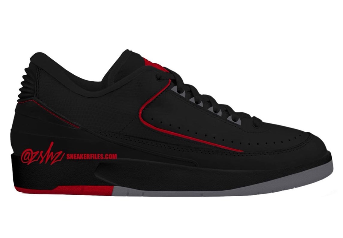 Air Jordan 2 Low Black Fire Red Cement Grey DV9956-006 Release Date