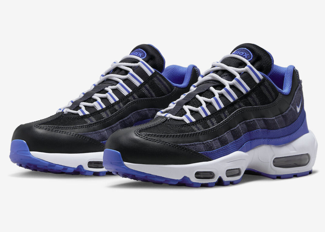 耐克Air Max 95 “Black/Blue” 采用混合材料制造