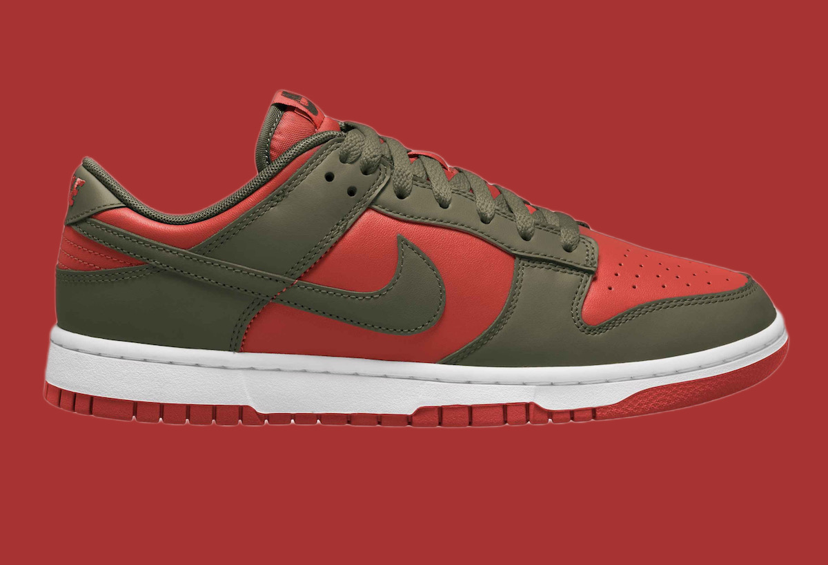 Nike Dunk Low Mystic Red Cargo Khaki DV0833-600 Release Info