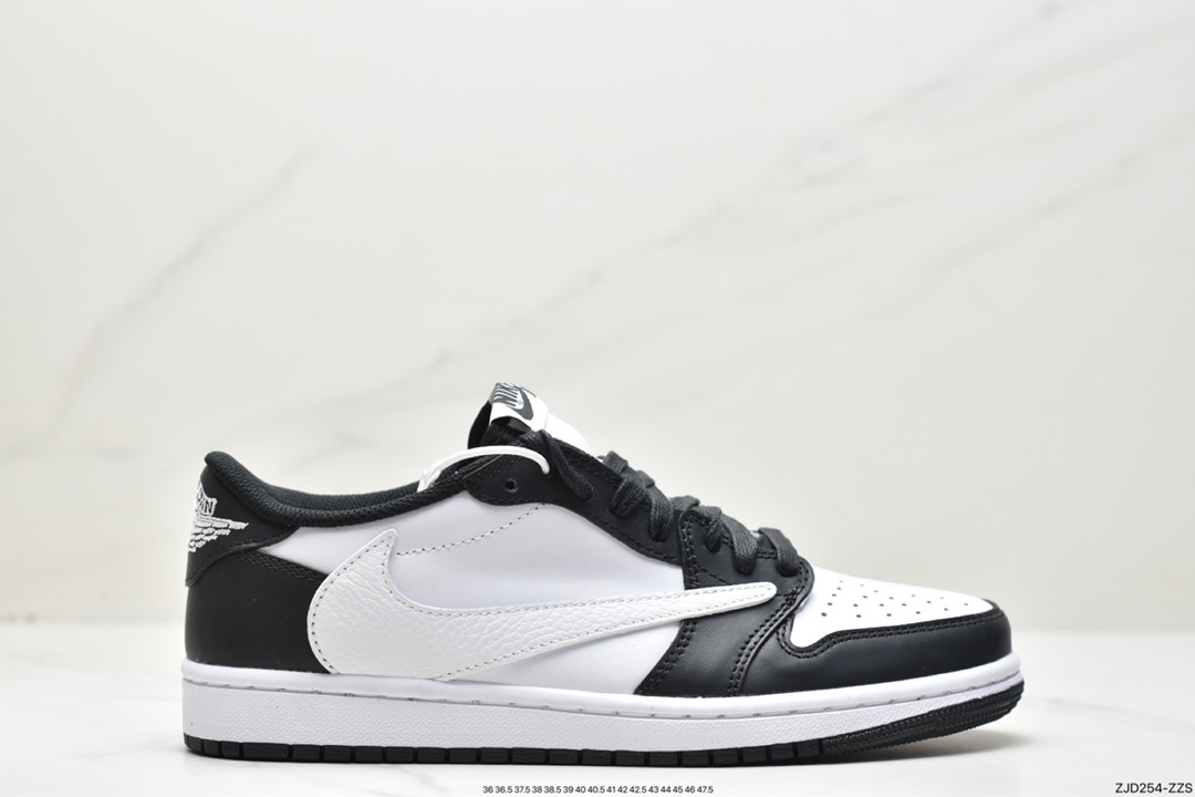 乔丹 AJ1 Travis Scott x Air Jordan 1 Low OG 黑白倒勾 低帮 潮流 耐磨 篮球鞋 DM7866-007