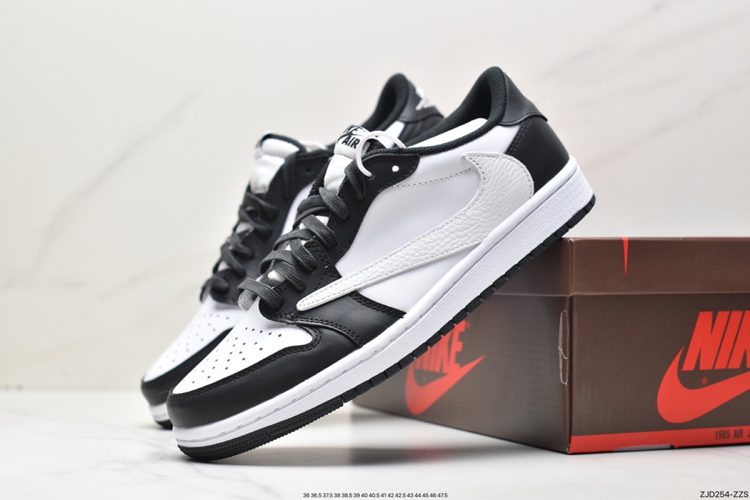 运动鞋, 篮球鞋, Travis Scott x Air Jordan 1 Low OG, Travis Scott, Jordan, DM7866-007, Aj1, Air Jordan 1 Low, Air Jordan 1, Air Jordan - 乔丹 AJ1 Travis Scott x Air Jordan 1 Low OG 黑白倒勾 低帮 潮流 耐磨 篮球鞋 DM7866-007