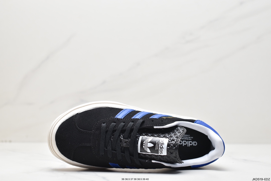 板鞋, 休闲鞋, Originals, Original, HQ4408, EVA, adidas originals Gazelle Bold, adidas Originals, Adidas - 阿迪达斯 adidas originals Gazelle Bold 黑蓝 经典厚底防滑耐磨低帮 板鞋 女款 HQ4408