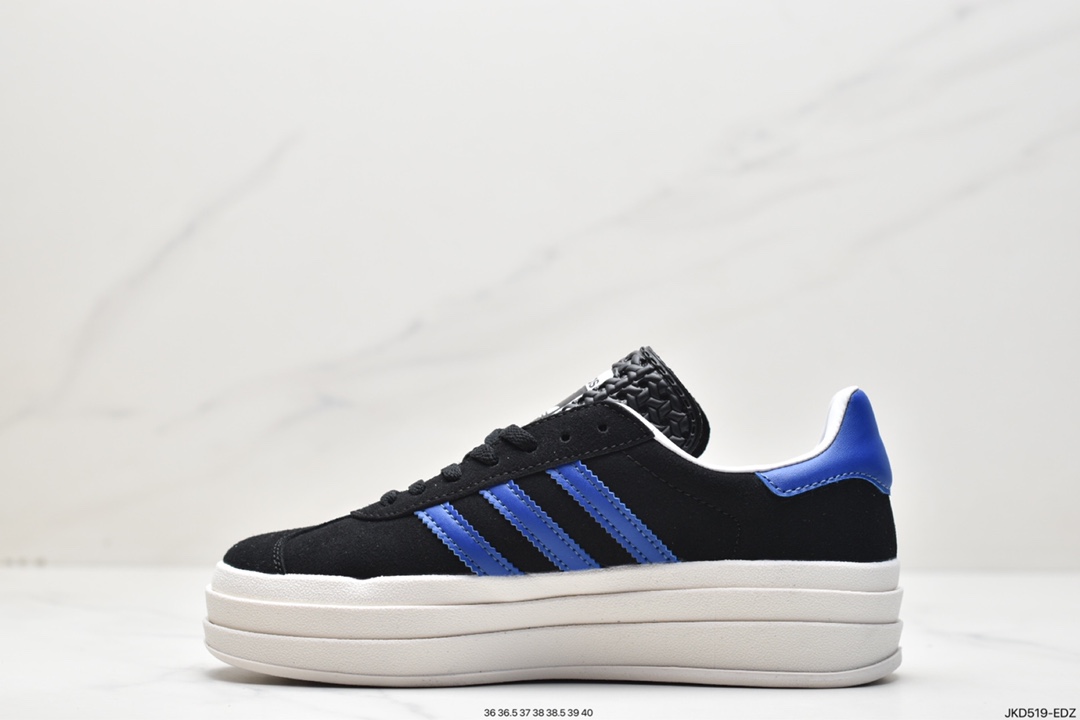 板鞋, 休闲鞋, Originals, Original, HQ4408, EVA, adidas originals Gazelle Bold, adidas Originals, Adidas - 阿迪达斯 adidas originals Gazelle Bold 黑蓝 经典厚底防滑耐磨低帮 板鞋 女款 HQ4408