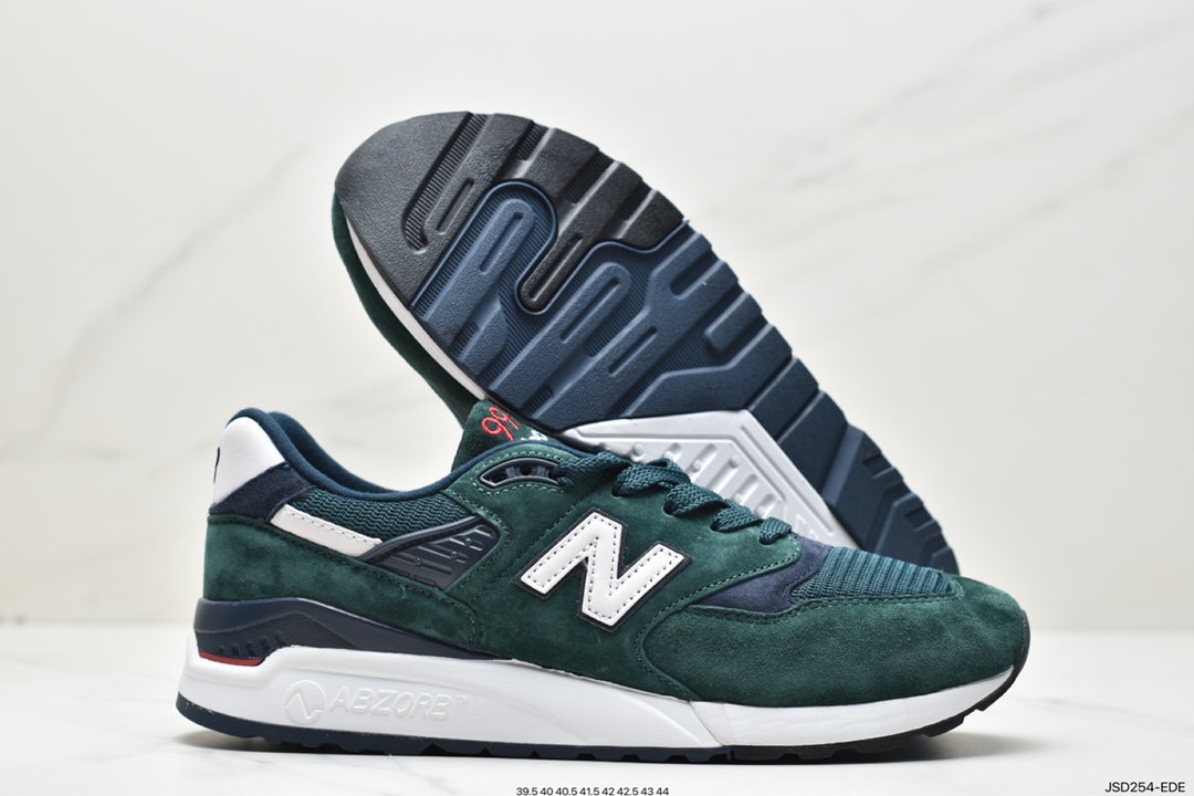 马拉松, 跑鞋, 跑步鞋, 新百伦, 慢跑鞋, 复古跑步鞋, NewBalance, New Balance - 新百伦 New Balance 998系列 墨绿色 防滑减震 复古跑步鞋 M998CHI