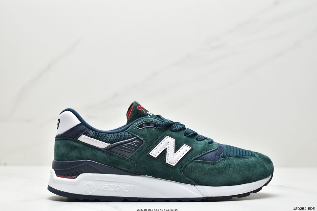 新百伦 New Balance 998系列 墨绿色 防滑减震 复古跑步鞋 M998CHI