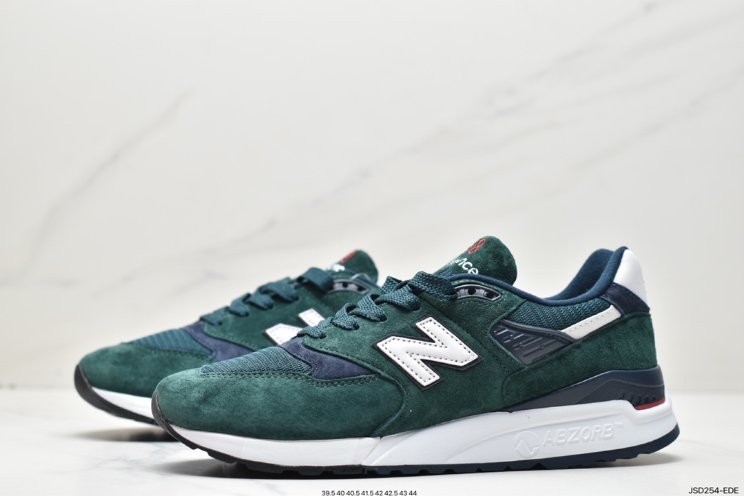 马拉松, 跑鞋, 跑步鞋, 新百伦, 慢跑鞋, 复古跑步鞋, NewBalance, New Balance - 新百伦 New Balance 998系列 墨绿色 防滑减震 复古跑步鞋 M998CHI