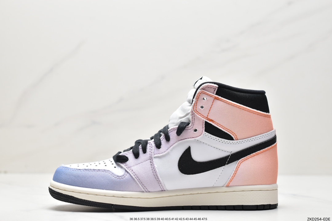 高帮, 耐克, 篮球鞋, Swoosh, Phylon, Jordan, HIGH, Air Jordan 1, Air Jordan - 乔丹 Air Jordan 1High OG“Craft” 复古篮球鞋天际线 白紫渐变色 高帮时尚耐磨 DX0054-805