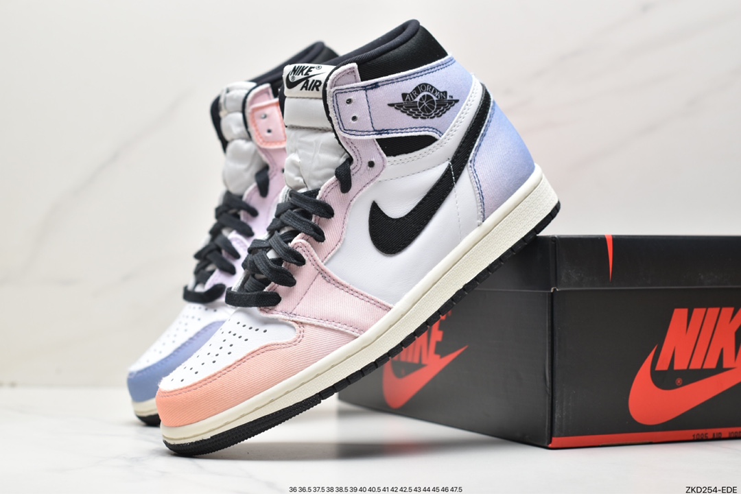 高帮, 耐克, 篮球鞋, Swoosh, Phylon, Jordan, HIGH, Air Jordan 1, Air Jordan - 乔丹 Air Jordan 1High OG“Craft” 复古篮球鞋天际线 白紫渐变色 高帮时尚耐磨 DX0054-805