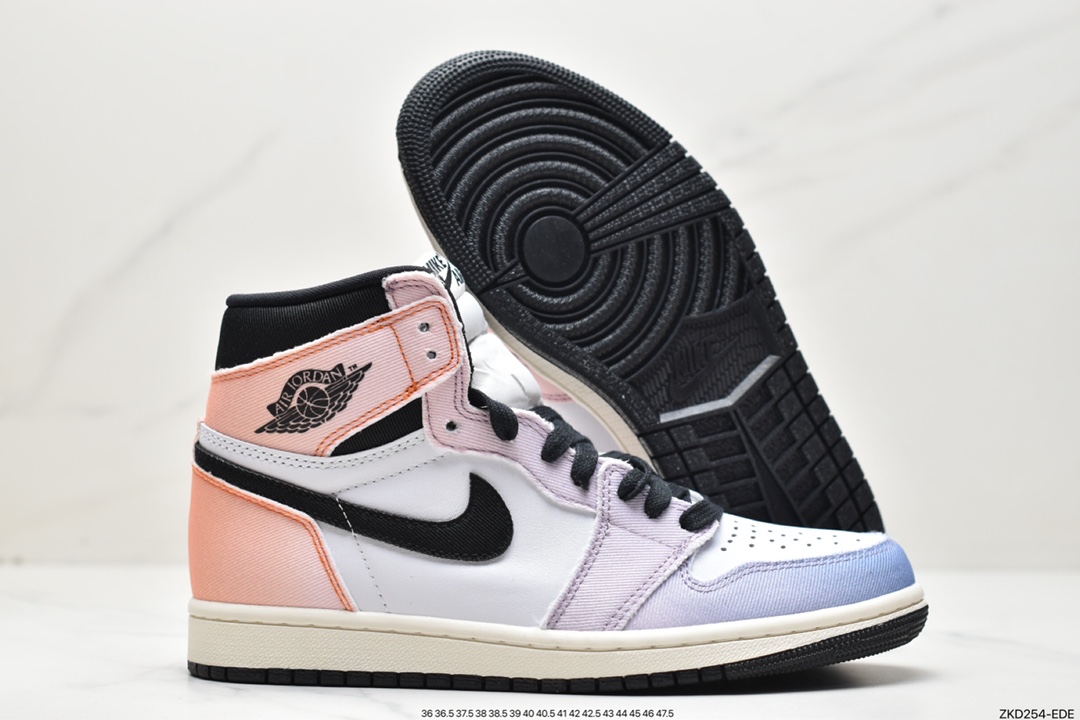 高帮, 耐克, 篮球鞋, Swoosh, Phylon, Jordan, HIGH, Air Jordan 1, Air Jordan - 乔丹 Air Jordan 1High OG“Craft” 复古篮球鞋天际线 白紫渐变色 高帮时尚耐磨 DX0054-805