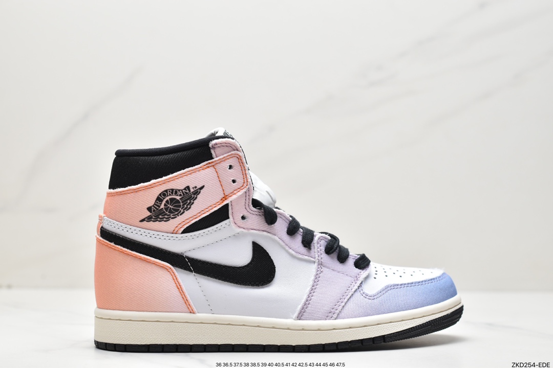 乔丹 Air Jordan 1High OG“Craft” 复古篮球鞋天际线 白紫渐变色 高帮时尚耐磨 DX0054-805