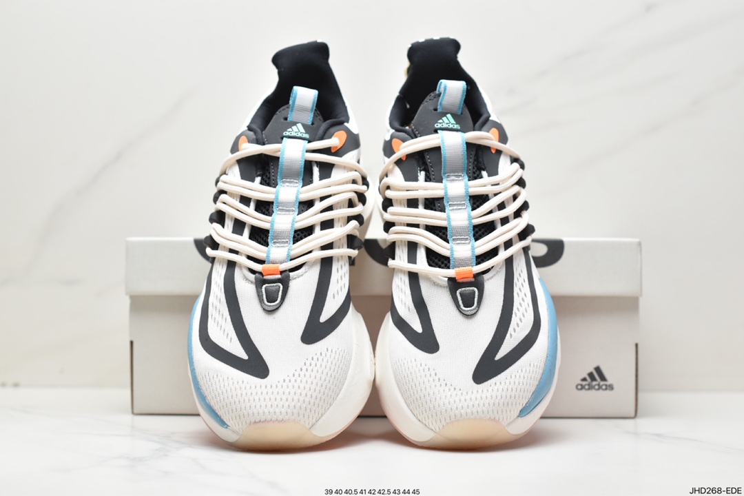 跑鞋, 跑步鞋, Boost, Alphaboost, adidas ALPHABoosTV1 Sustainabe, adidas AlphaBoost, Adidas - 阿迪达斯 adidas ALPHABoosTV1 Sustainabe 白蓝绿 低帮 减震舒适 潮流 耐磨防滑 轻便跑步鞋 白色 低帮跑鞋 HP6613