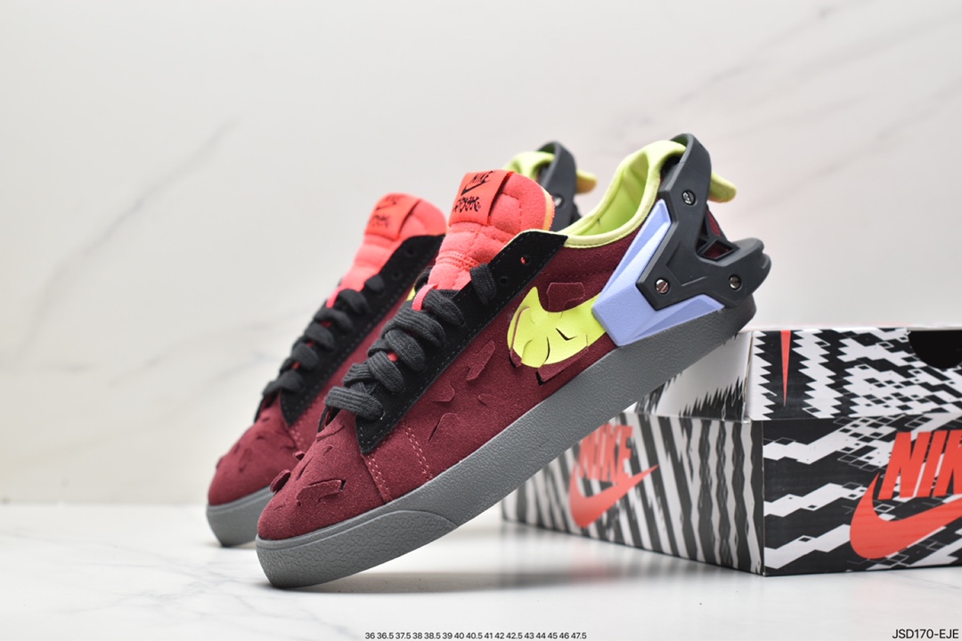 运动鞋, 板鞋, 低帮板鞋, 休闲鞋, Swoosh, Nike Blazer low Night Maroon, Nike Blazer Low, Nike Blazer, NIKE, DN2067 600, Blazer - 耐克 Nike Blazer low Night Maroon 机能风低帮板鞋 男女同款 酒红 DN2067 600