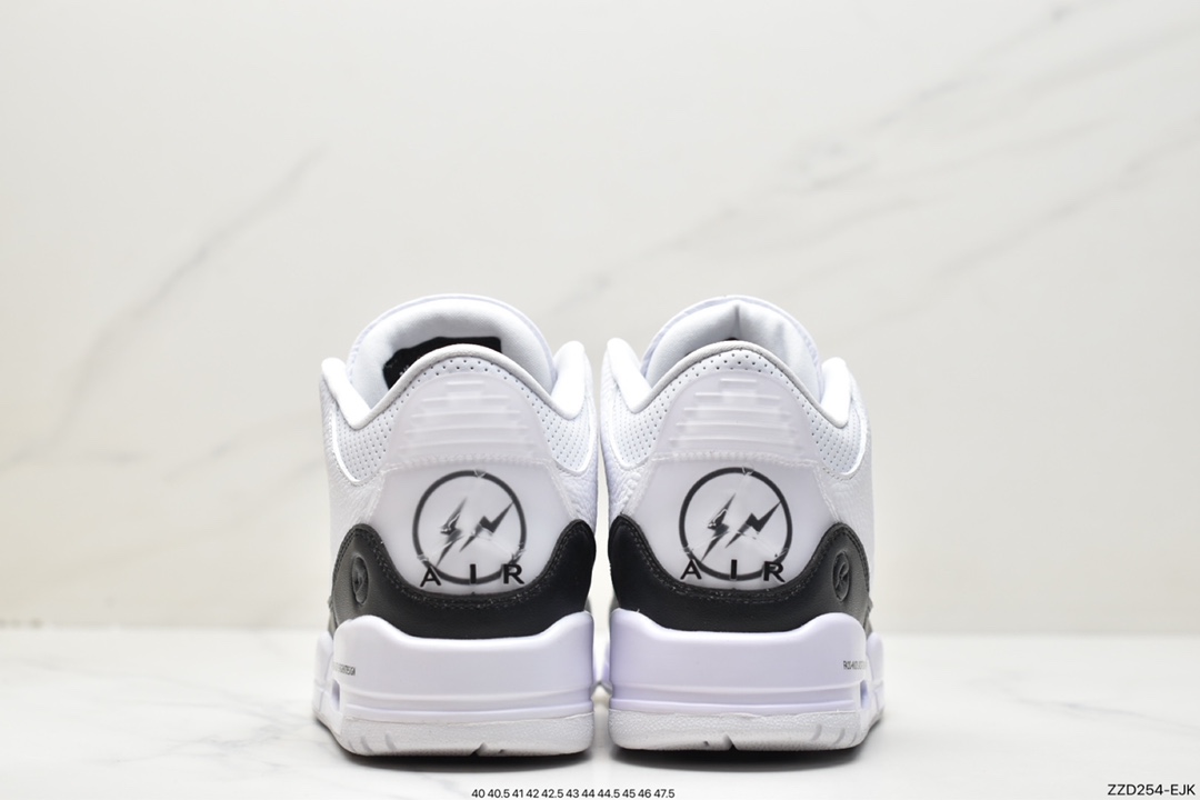 联名, 篮球鞋, Jumpman, Jordan Air Jordan 3, Jordan, Fragment Design x Jordan Air Jordan 3retro sp"white", DA3595-100, AJ3, Air Jordan 3 Retro, Air Jordan 3, Air Jordan - 乔丹 AJ3 Fragment Design x Jordan Air Jordan 3retro sp"white"藤原浩 耐磨中帮 复古篮球鞋 男女同款 黑白 DA3595-100