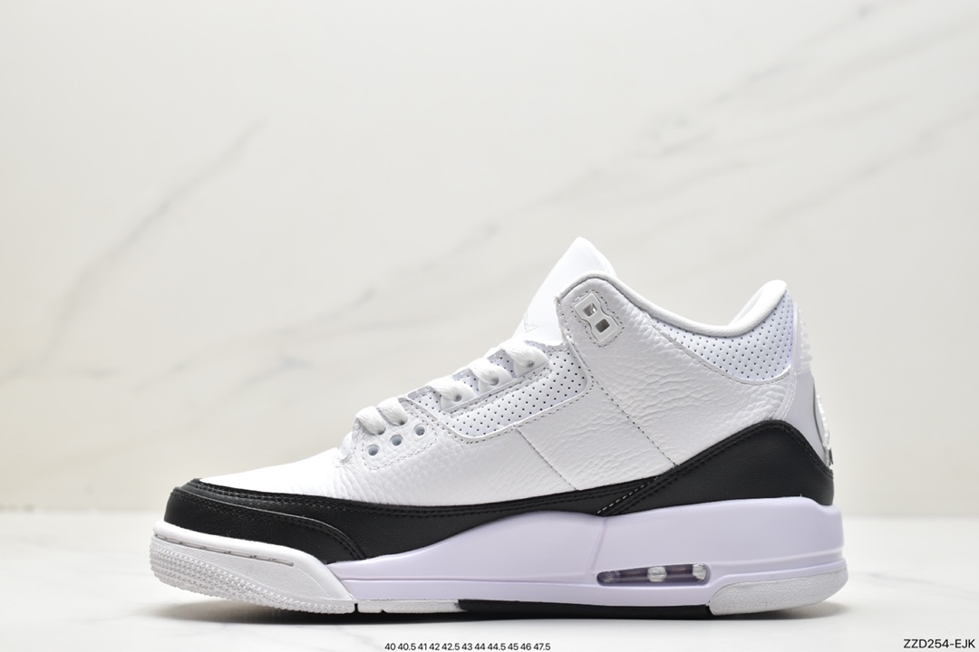 联名, 篮球鞋, Jumpman, Jordan Air Jordan 3, Jordan, Fragment Design x Jordan Air Jordan 3retro sp"white", DA3595-100, AJ3, Air Jordan 3 Retro, Air Jordan 3, Air Jordan - 乔丹 AJ3 Fragment Design x Jordan Air Jordan 3retro sp"white"藤原浩 耐磨中帮 复古篮球鞋 男女同款 黑白 DA3595-100