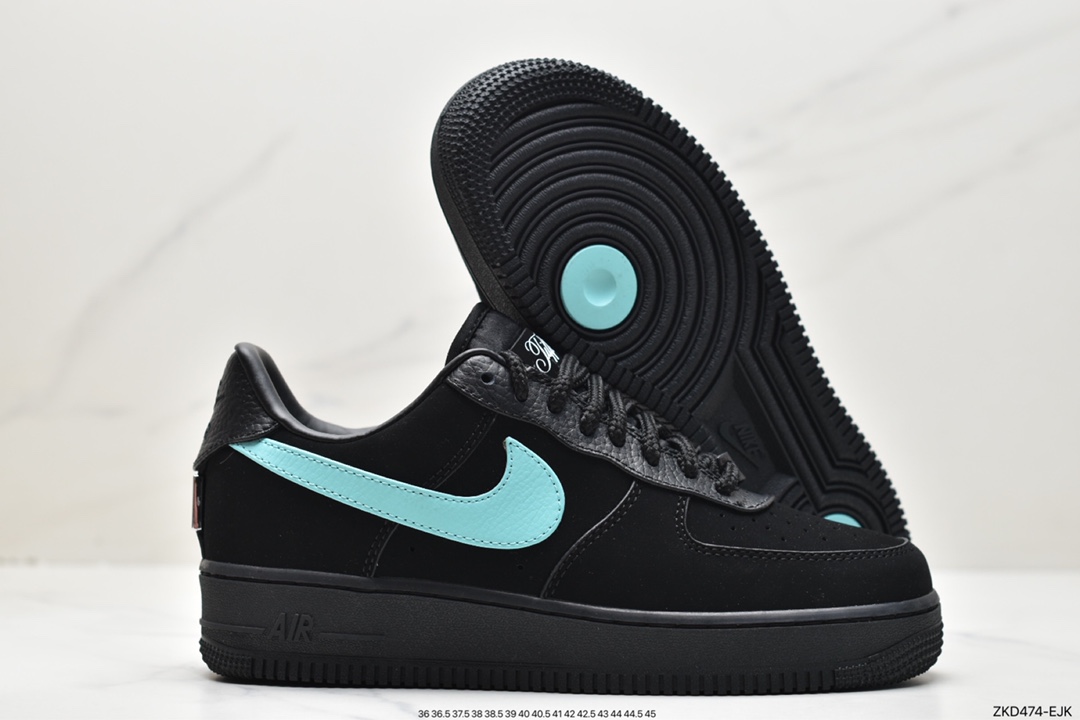 联名, 板鞋, TIFFANY &amp; CO, Swoosh, NY, Nike Air Force 1 Low, Nike Air Force 1, Nike Air, NIKE, DZ1382-001, Air Force1Low, Air Force 1 Low, Air Force 1 - TIFFANY & CO/蒂芙尼x Nike Air Force1Low“1837”蒂芙尼联名 潮流复板鞋 黑蒂芙尼绿 DZ1382-001