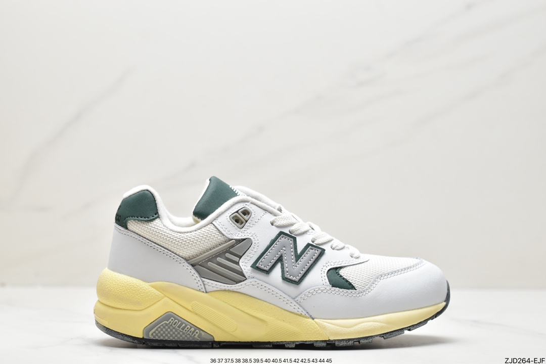 新百伦 New Balance NB 580 防滑耐磨 低帮 跑步鞋 男女同款白绿黄 MT580RCA