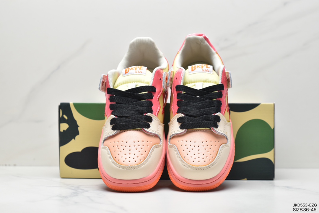 高帮, 运动鞋, 板鞋, 时尚板鞋, EVA, BAPE, A BATHING APE SK8, A Bathing Ape, 1130-191-003 - 安逸猿 A BATHING APE SK8 牛皮PVC 系带圆头低帮 时尚板鞋 1130-191-003