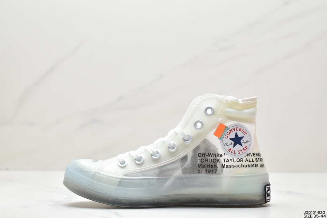 高帮, 运动鞋, 板鞋, Off-White x Converse 1970s Chuck Taylor All Star, OFF-WHITE x, Off-White, Converse, AA3836-100, 1970S - 匡威 Off-White x Converse 1970s Chuck Taylor All Star 防滑耐磨 潮流 高帮 休闲板鞋 AA3836-100