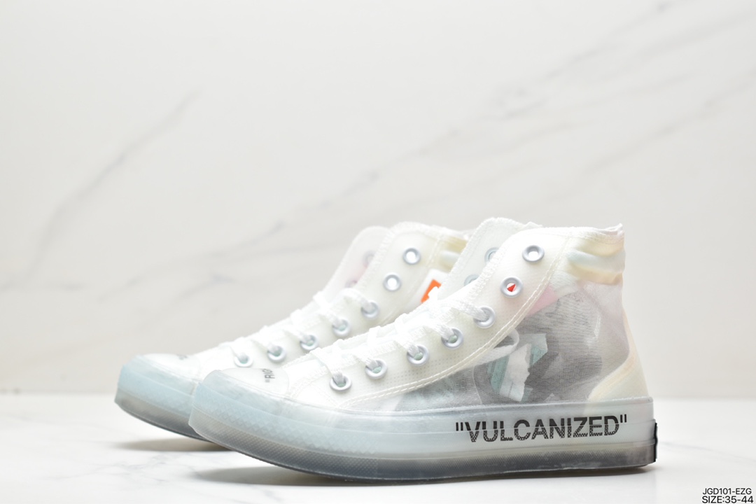 高帮, 运动鞋, 板鞋, Off-White x Converse 1970s Chuck Taylor All Star, OFF-WHITE x, Off-White, Converse, AA3836-100, 1970S - 匡威 Off-White x Converse 1970s Chuck Taylor All Star 防滑耐磨 潮流 高帮 休闲板鞋 AA3836-100