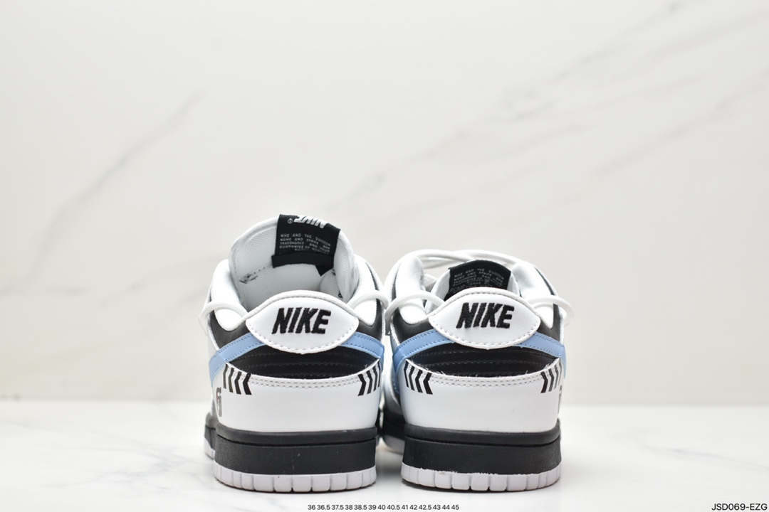 篮球鞋, 板鞋, Zoom Air, Zoom, SB Dunk Low, Nike SB Dunk Low"White/Black", Nike SB Dunk Low, Nike SB Dunk, Nike SB, Dunk Low, Dunk, DJ6188-002, Black - 耐克 Nike SB Dunk Low"White/Black" 扣篮系列 低帮休闲 运动滑板板鞋 “白黑浅蓝涂鸦绑绳” DJ6188-002