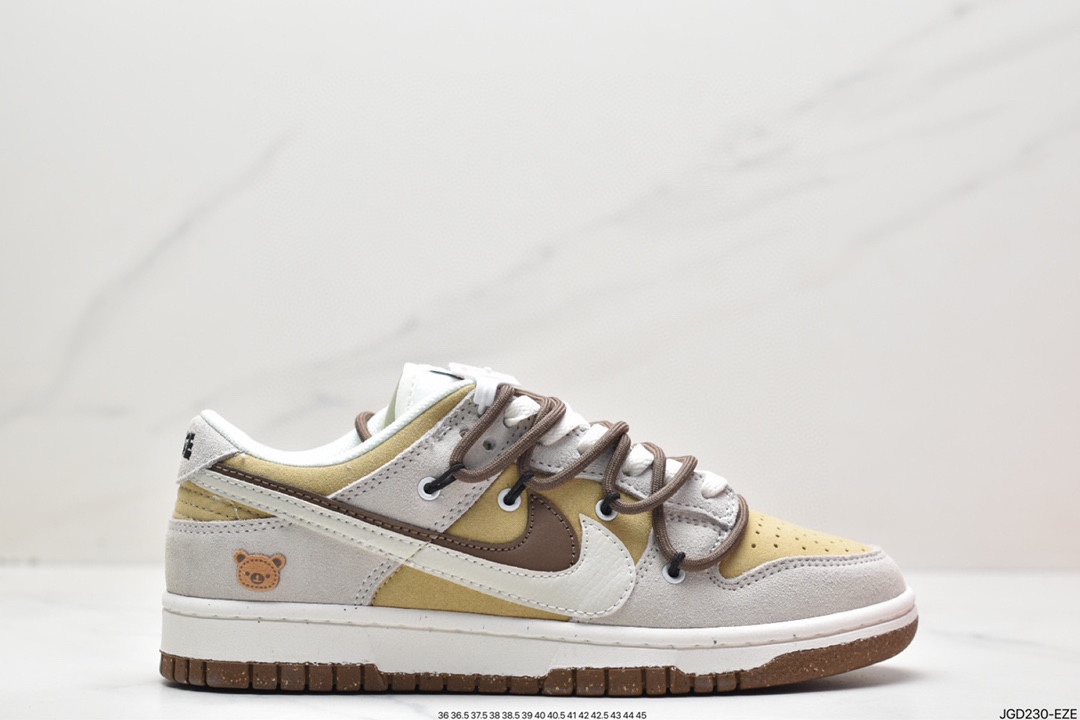 耐克 Nike SB Dunk Low 白棕 小熊 扣篮系列 低帮 休闲运动滑板板鞋 DO9457-100