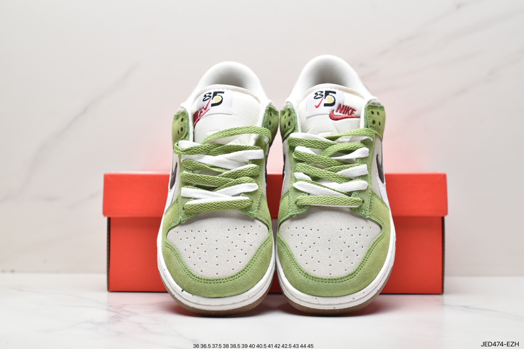 板鞋, Swoosh, Nike Dunk Low SE “85”, Nike Dunk Low, Nike Dunk, NIKE, EVA, Dunk Low, Dunk, DO9457-104 - 耐克 Nike Dunk Low SE “85” 灰绿双勾 防滑耐磨 低帮 潮流休闲板鞋 DO9457-104