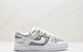 耐克 Nike SB Dunk Low 白灰 腰果花 扣篮系列 低帮休闲 运动滑板板鞋  DJ9955-100