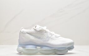 耐克 Nike Air Max Scorpion Flyknit”Phantom/Black/Light Cream”2022款超级大气垫系列前卫增高低帮休闲运动慢跑鞋 全白  DJ4702-100