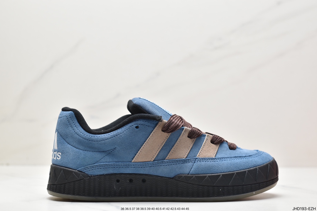 阿迪达斯 adidas originals Adimatic 舒适潮流 轻便耐磨 防滑 低帮休闲板鞋 蓝棕 HQ6901