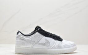 耐克 Fragment Design x CLOTx NikeDunk Low白丝绸 三方联名 藤原浩 潮流复古防滑耐磨 低帮休闲板鞋 FN0315-110