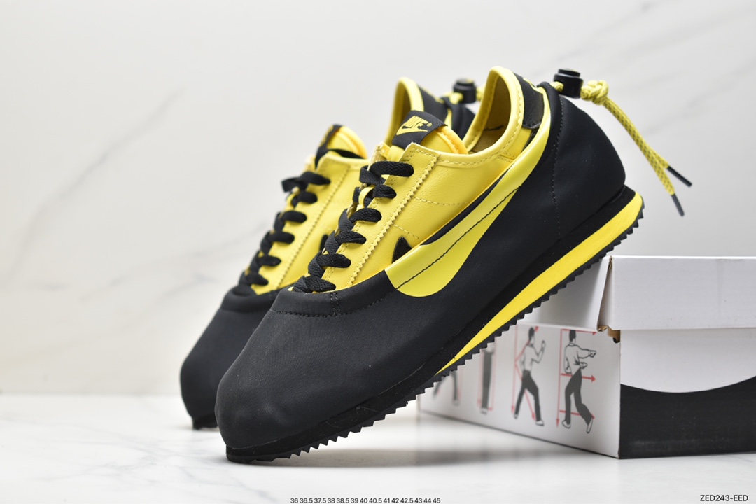 跑步鞋, Swoosh, Nike Cortez, NIKE, DZ3239-001, CLOTx Nike Cortez"Bruce Lee", CLOT - CLOTx Nike Cortez"Bruce Lee"李小龙功夫 减震防滑 跑步鞋 DZ3239-001